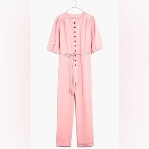 Madewell Pink Button-Front Jumpsuit